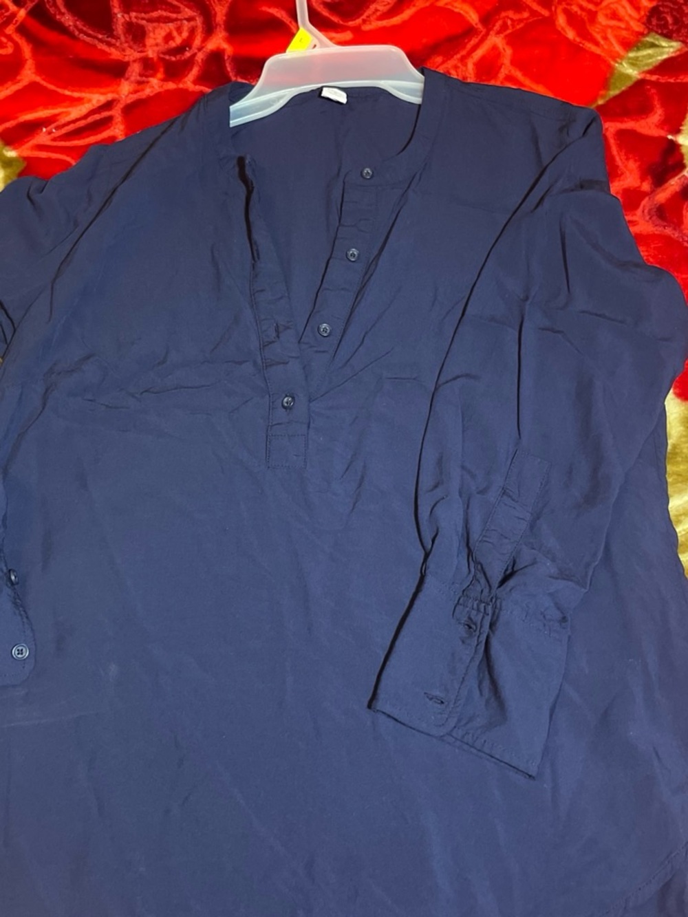 Old Navy Men's Navy Button-Front Henley Shirt